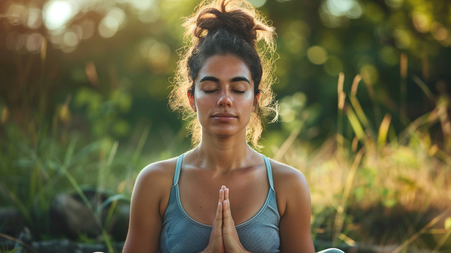 Інструктор йоги демонструє позу у затишній студії